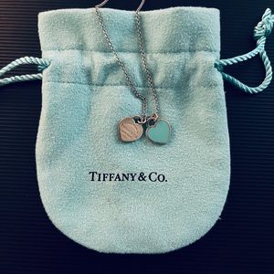 Tiffany & Co Silver and Teal heart necklace